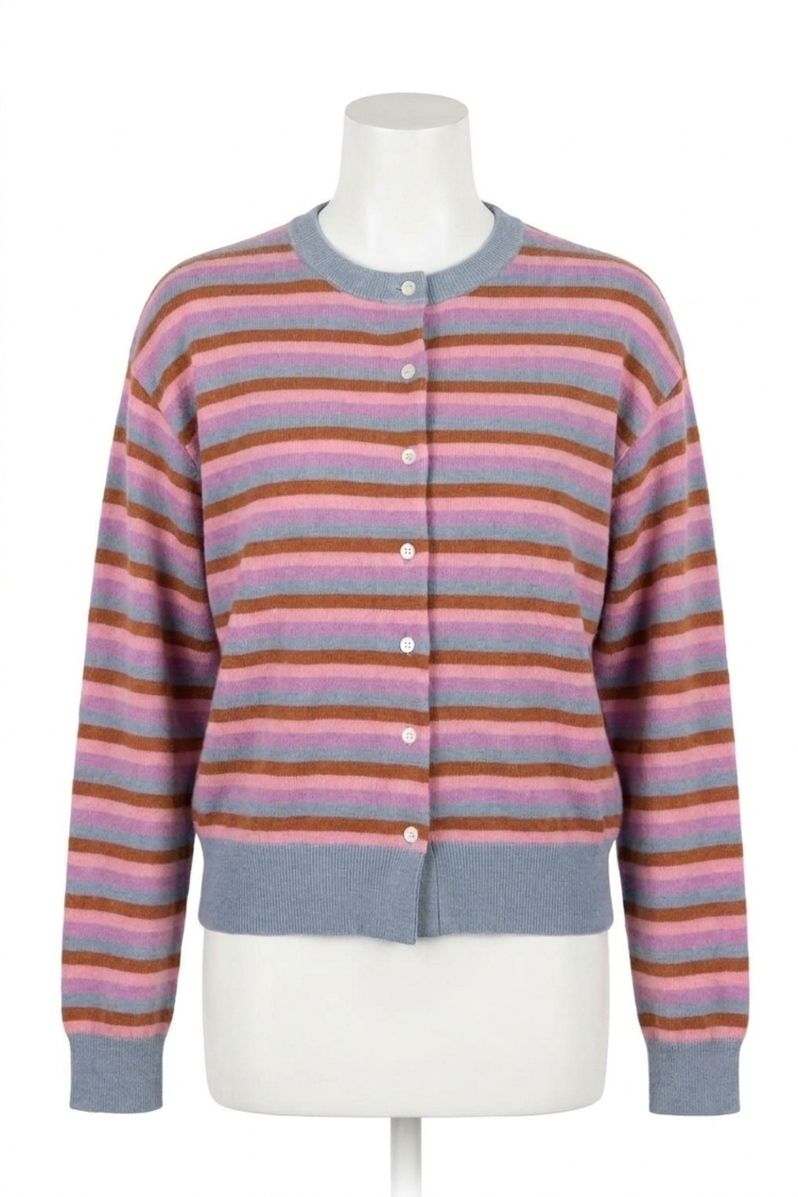 NEW FRNCH adria stripe cardigan in multicolor